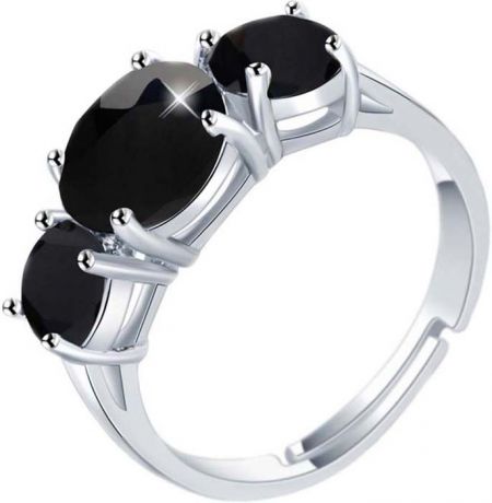 Кольцо женское Ice&High, ZR888426B, серебристый, черный, размер 18-20