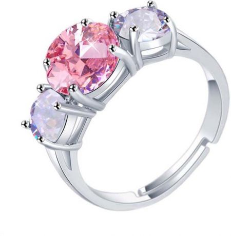 Кольцо женское Ice&High, ZR888426P, серебристый, розовый, светло-сиреневый, размер 18-20