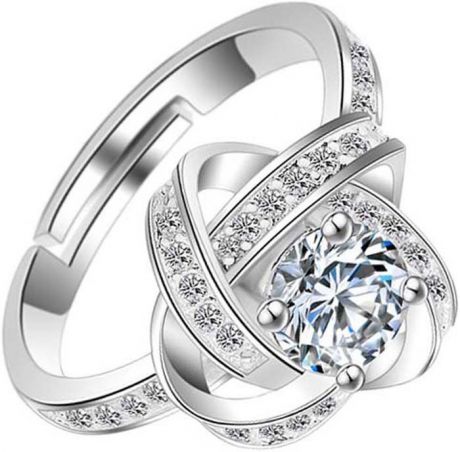 Кольцо женское Ice&High, ZR888406, серебристый, белый, размер 17-20
