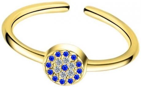 Кольцо женское Ice&High, ZR888414G, золотой, белый, синий, размер 17-20