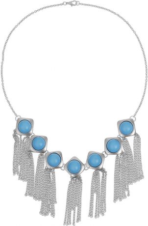 Колье Art-Silver, цвет: серебряный, голубой. MS01554-1203