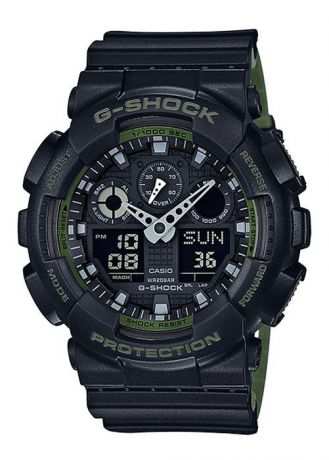 Часы наручные мужские Casio "G-Shock", цвет: черный, хаки. GA-100L-1A