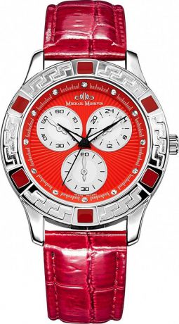 Часы наручные женские Mikhail Moskvin "Каприз", цвет: серебристый, красный. 608-1-1