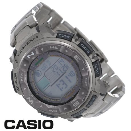 Часы мужские наручные Casio "Protrek", цвет: титановый. PRW-2500T-7E