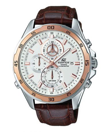 Часы мужские наручные CASIO "EDIFICE", цвет: стальной, золотистый. EFR-547L-7A