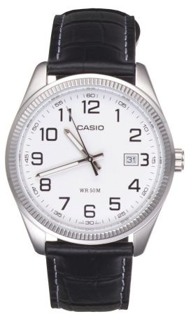 Часы мужские наручные Casio, цвет: черный, белый. MTP-1302PL-7B