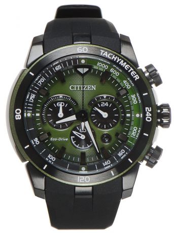 Часы наручные мужские Citizen "Eco-Drive", цвет: черный, зеленый. CA4156-01W