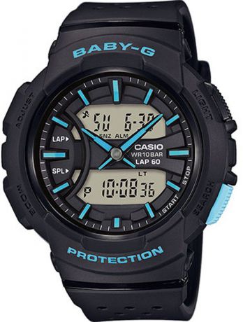 Часы наручные женские Casio "Baby-G", цвет: черный, голубой. BGA-240-1A3
