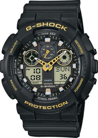 Часы наручные мужские Casio "G-Shock", цвет: черный. GA-100GBX-1A9