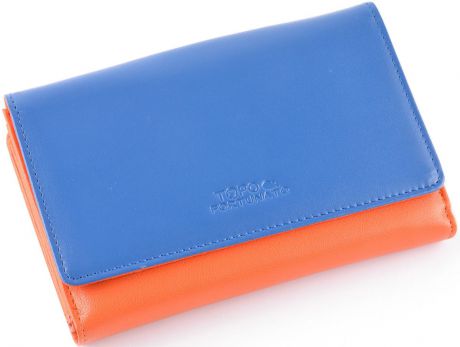 Бизнес-портмоне женское Topo Fortunato "Арлекино", цвет: оранжевый, синий. TF 228-006A