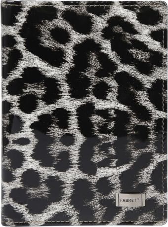 Обложка для документов женская Fabretti, цвет: черный, 14 х 10 х 1,5 см