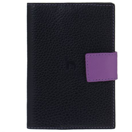 Обложка для паспорта Dimanche "Mumi", цвет: черный, фиолетовый. 050