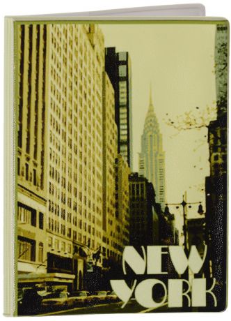 Обложка для паспорта Эврика "New York", цвет: песочный, бежевый, черный. 92519