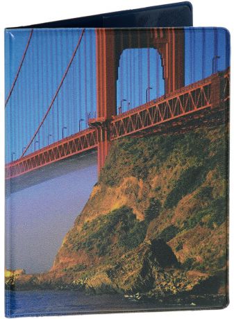 Обложка для паспорта Эврика "Мост", цвет: сиреневый, красный. 94379