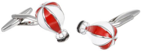 Запонки мужские Mitya Veselkov "Воздушные шары", цвет: серебряный, белый, красный. ZAP-166