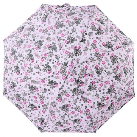 Зонт женский ArtRain, механический, 3 сложения, цвет: розовый, черный. 3915-5008