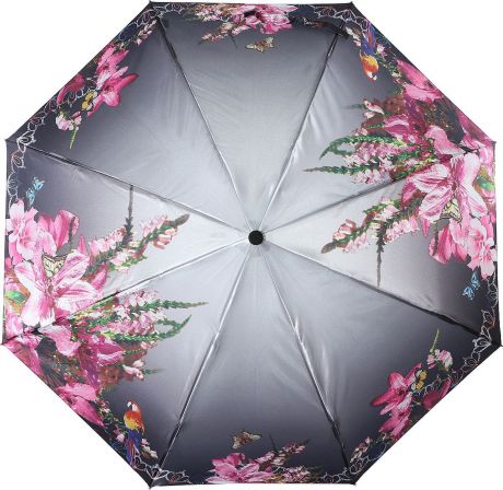 Зонт женский Magic Rain, автомат, 3 сложения, цвет: серый, розовый, зеленый. 7337-1622