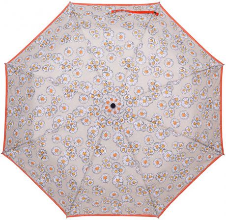 Зонт женский Nuages, автомат, 3 сложения, цвет: серый, оранжевый. NZ2271/1