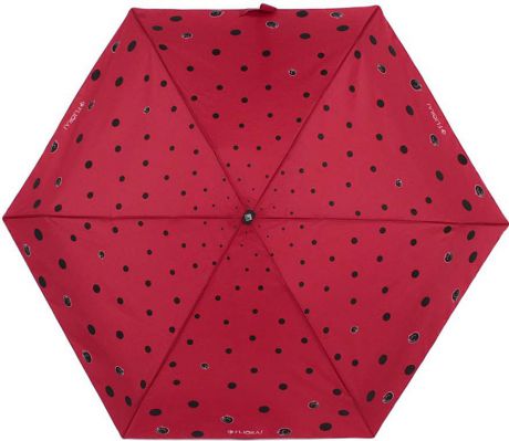 Зонт женский Flioraj "Кошки в горошке", механика, 5 сложений, цвет: красный. 170407 FJ