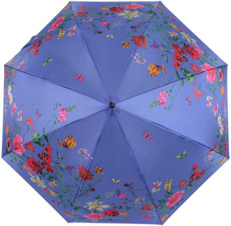 Зонт-трость женский Flioraj "Нежность", полуавтомат, цвет: синий. 050218 FJ