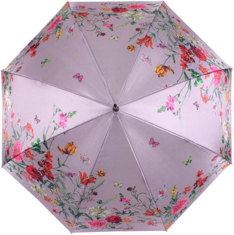 Зонт-трость женский Flioraj "Нежность", полуавтомат, цвет: фиолетовый. 050219 FJ