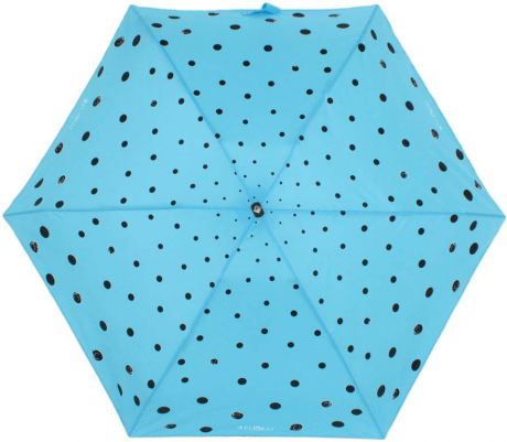 Зонт женский Flioraj "Кошки в горошке", механика, 5 сложений, цвет: голубой. 170408 FJ