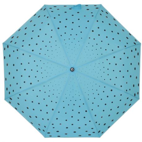 Зонт женский Flioraj "Кошки и точки", полуавтомат, 3 сложения, цвет: голубой. 100408 FJ