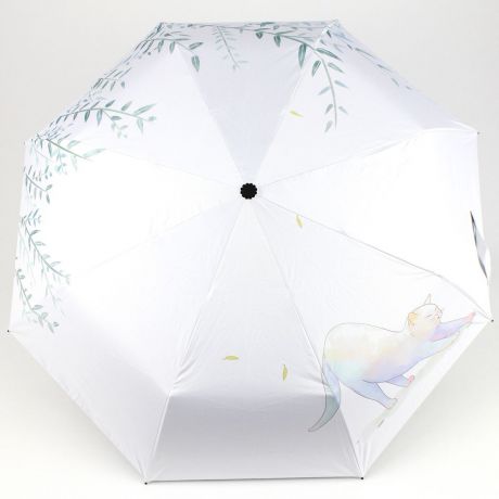 Зонт женский Kawaii Factory "Кот ленивый", цвет: белый. KW041-000035