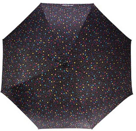 Зонт женский "Isotoner", механический, 3 сложения, цвет: черный, мультиколор. 09249-0639