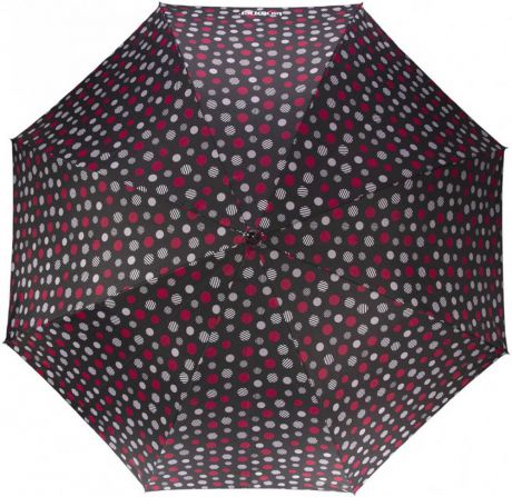 Зонт женский "Isotoner", механический, 5 сложений, цвет: черный, фуксия, серый. 09137-0554