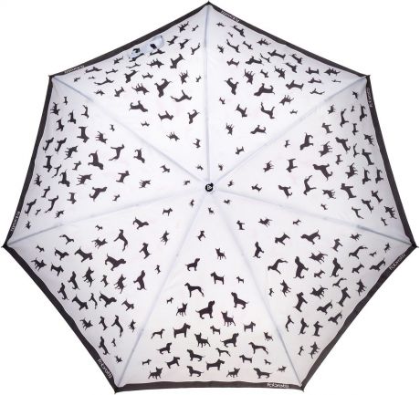 Зонт женский Fabretti, автомат, 3 сложения, цвет: белый, черный. P-17101-12