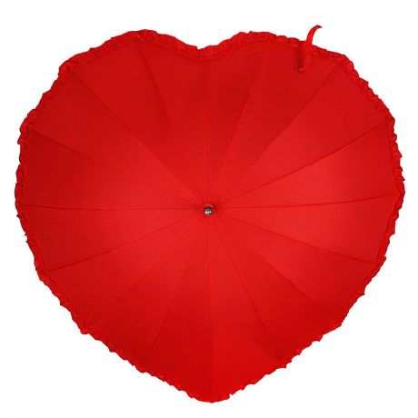 Зонт-трость механический "Сердце", цвет: красный. 003433