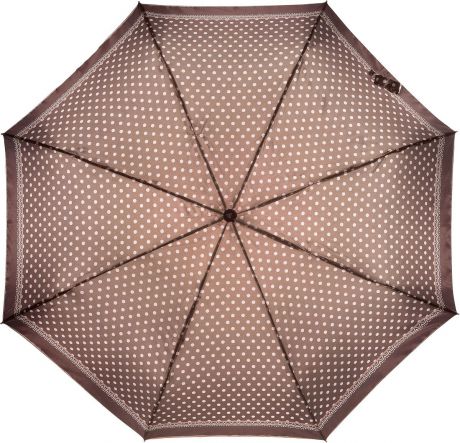 Зонт женский Fabretti, автомат, 3 сложения, цвет: коричневый. L-16107-19