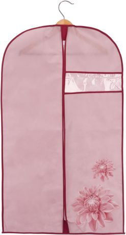 Чехол для одежды Handy Home "Хризантема", цвет: бордовый, розовый, 60 х 100 см