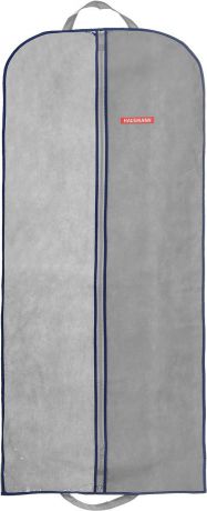 Чехол для одежды "Hausmann", подвесной, с прозрачной вставкой, цвет: серый, 60 х 140 см