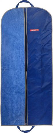 Чехол для одежды "Hausmann", подвесной, с прозрачной вставкой, цвет: синий, 60 х 140 см