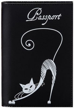 Обложка для паспорта женская Fabula "Cats", цвет: черный. O.31.SH