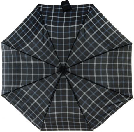 Зонт мужской Isotoner, автомат, 3 сложения, цвет: черный, серый. 09407-3971