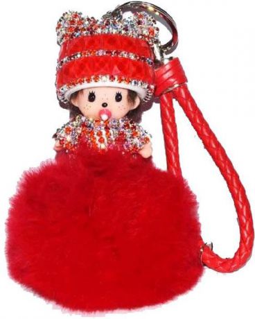 Vebtoy Брелок-игрушка Бэби с меховым пампоном цвет красный