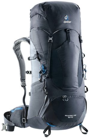 Рюкзак туристический Deuter "Aircontact Lite", цвет: темно-серый, черный, 50 л