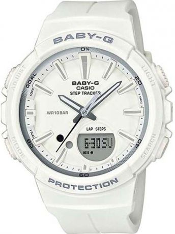 Часы наручные женские Casio Baby-G, цвет: белый, серый. BGS-100SC-7A