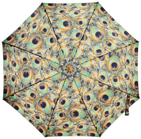 Зонт-трость женский Stilla, цвет: песочный, бирюзовый. 726/1 auto
