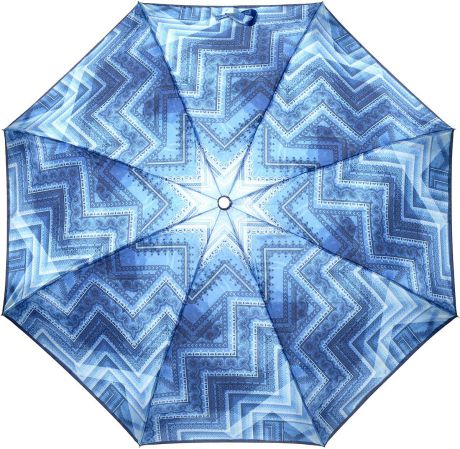 Зонт женский Fabretti, автомат, 3 сложения, цвет: синий. L-18114-8