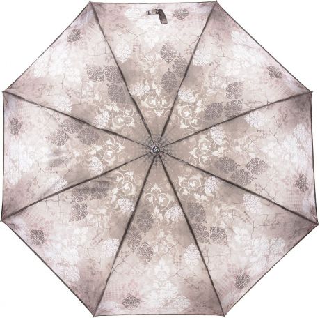 Зонт женский Fabretti, автомат, 3 сложения, цвет: бежевый. S-18106-9