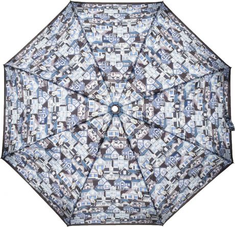 Зонт женский Fabretti, суперавтомат, 3 сложения, цвет: голубой. L-18117-12