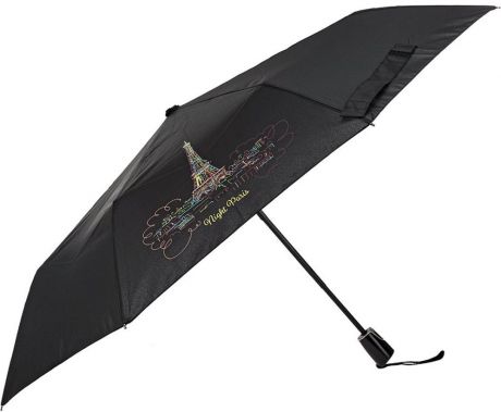 Зонт женский Doppler, 7441465P02, 3 сложения, автомат, черный