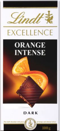 Lindt Excellence темный шоколад с кусочками апельсина и миндаля, 100 г