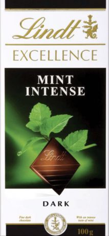 Lindt Excellence темный шоколад со вкусом мяты, 100 г