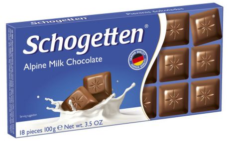 Schogetten Alpen Milk Chocolate молочный шоколад, 100 г