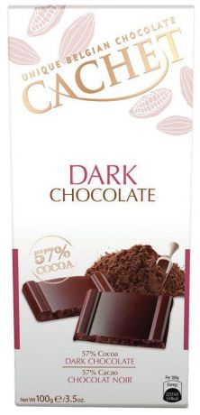 Cachet шоколад темный 57% какао, 100 г